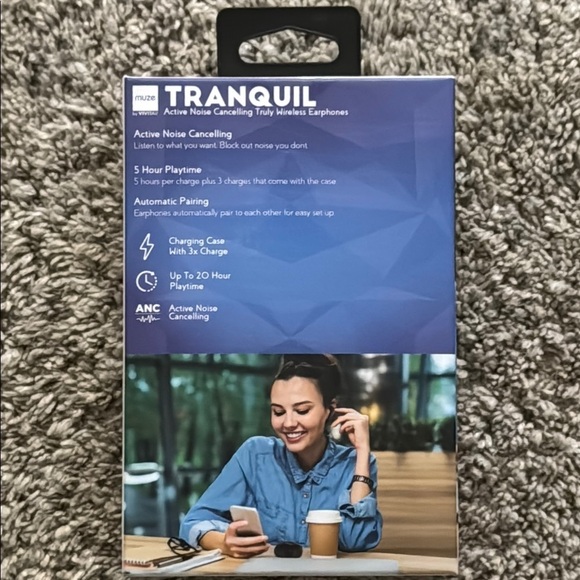 Tranquil White Active Noise Cancelling Wireless Earphones - Picture 2 of 2